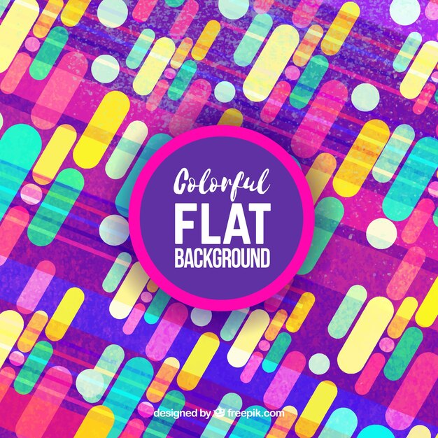 Fondo colorido con formas en diseño plano