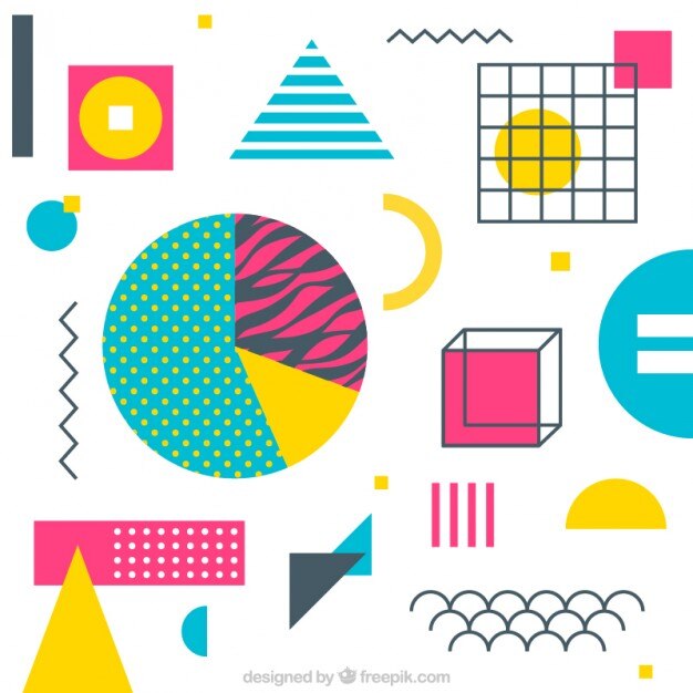 Fondo colorido y de formas geométricas
