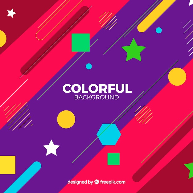 Fondo colorido con formas geométricas