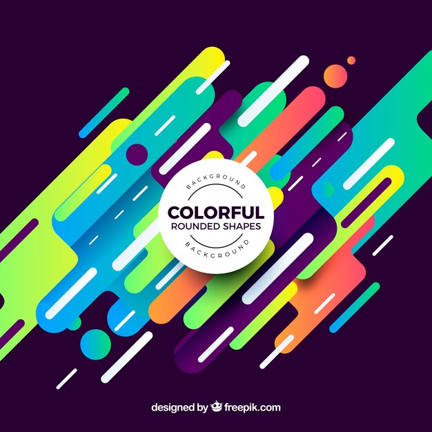 Fondo colorido con formas redondeadas