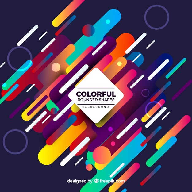 Fondo colorido con formas redondeadas