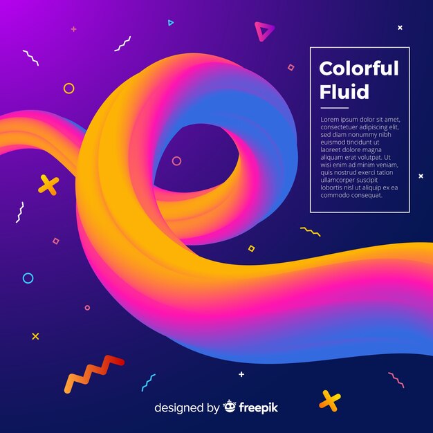 Fondo colorido con formas  tridimensionales fluidas