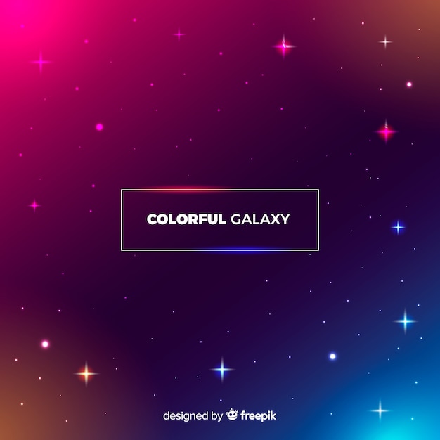 Fondo colorido de galaxia con diseño plano