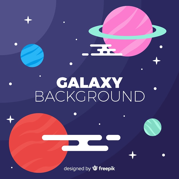 Vector gratuito fondo colorido de galaxia con diseño plano