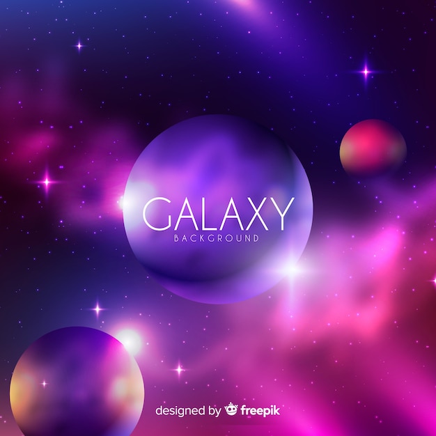 Fondo colorido de galaxia con diseño realista