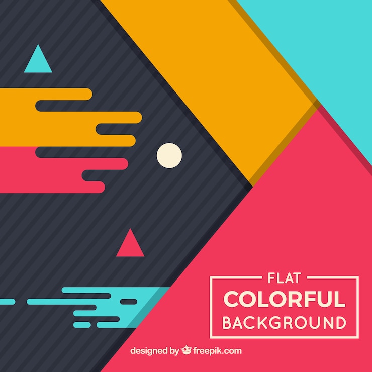 Vector gratuito fondo colorido geométrico diseño plano