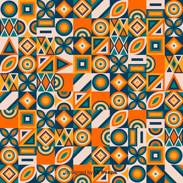Fondo colorido geométrico de losas de mosaico 