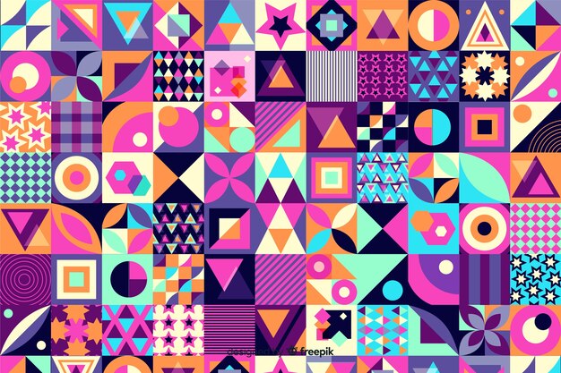 Fondo colorido geométrico de losas de mosaico 