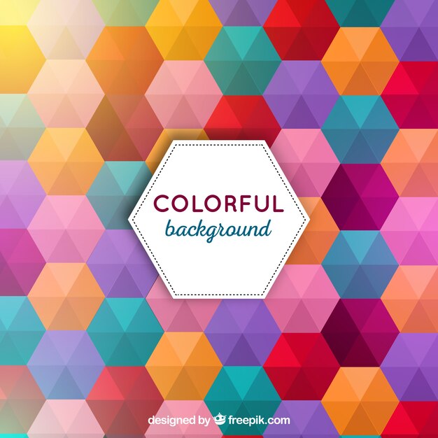 Fondo colorido con hexágonos