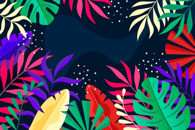Fondo colorido de hojas tropicales