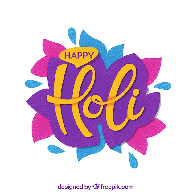 Vector gratuito fondo colorido de holi en estilo hecho a mano