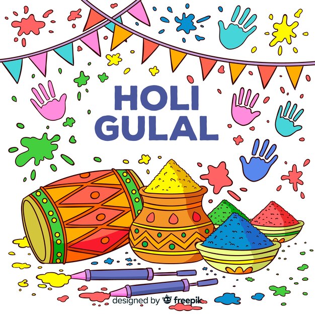 Fondo colorido de holi gulal