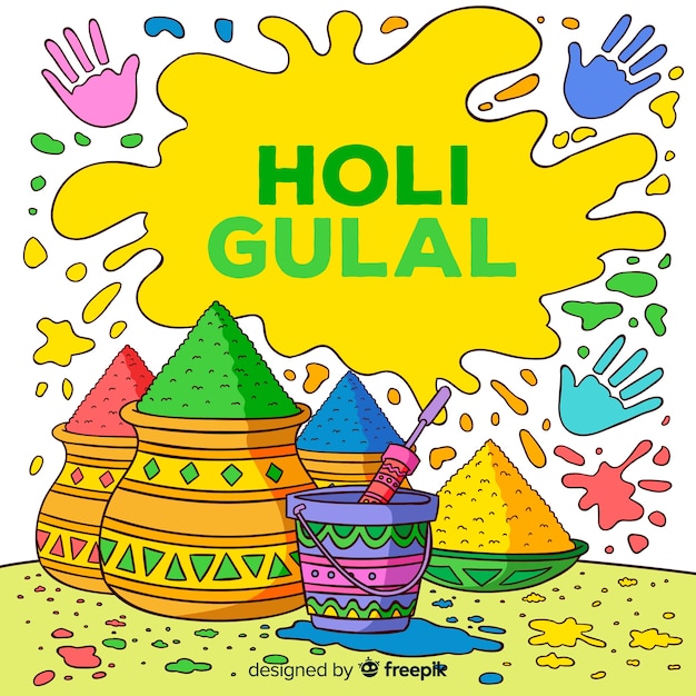 Fondo colorido de holi gulal