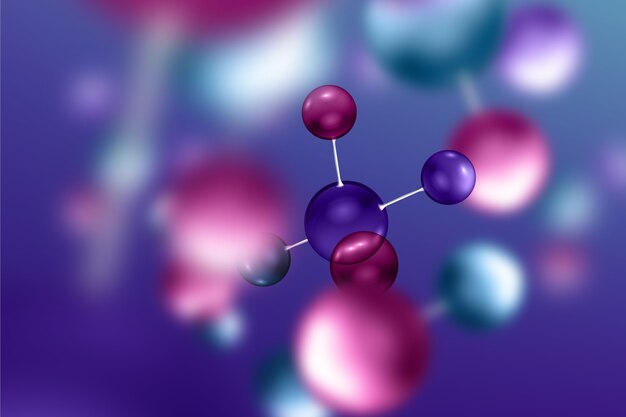 Fondo colorido moléculas realistas