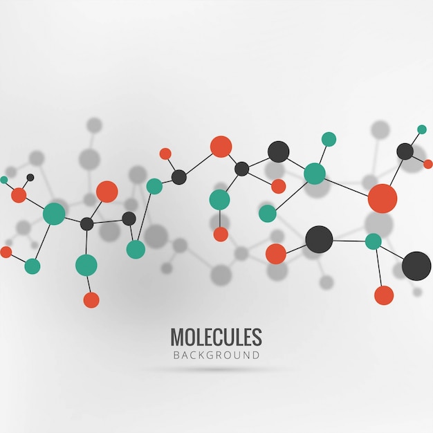 Vector gratuito fondo colorido de las moléculas