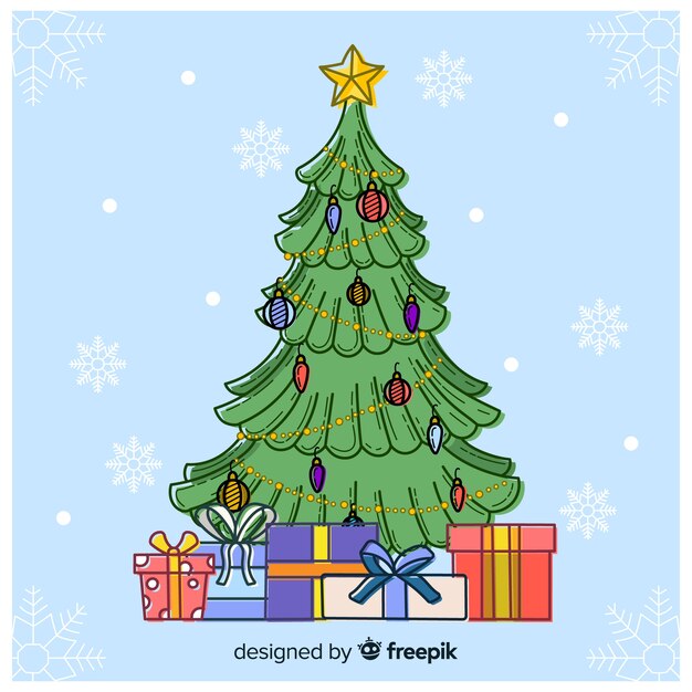 Fondo colorido de navidad dibujado a mano