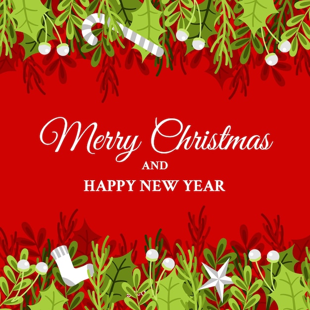 Fondo colorido de navidad con diseño plano