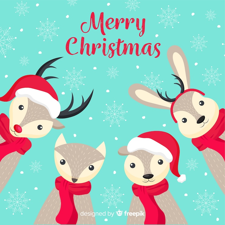 Vector gratuito fondo colorido de navidad con diseño plano
