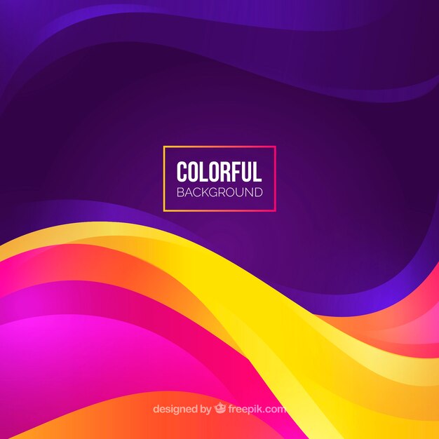 Fondo colorido con ondas diferentes