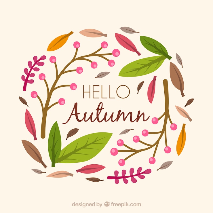 Vector gratuito fondo con colorido de otoño