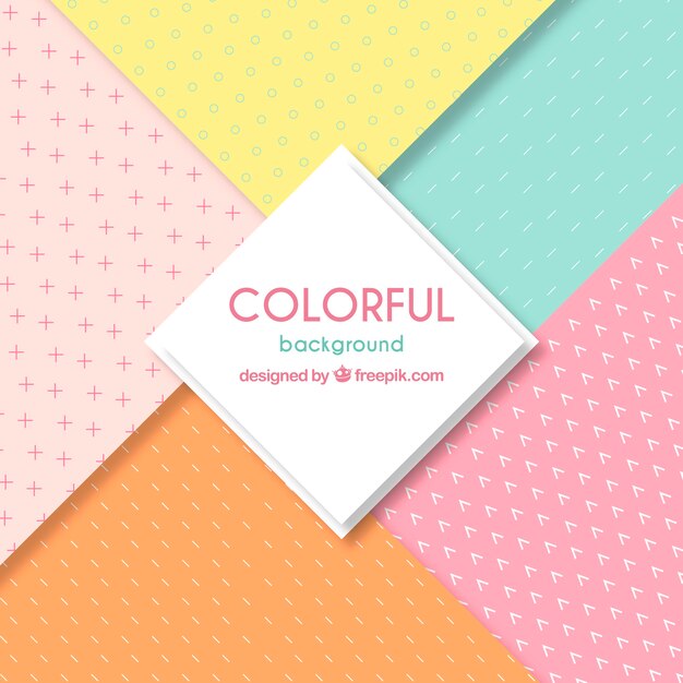 Fondo colorido con patrones diferentes