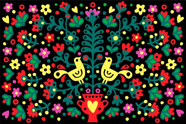 Fondo colorido plano mexicano
