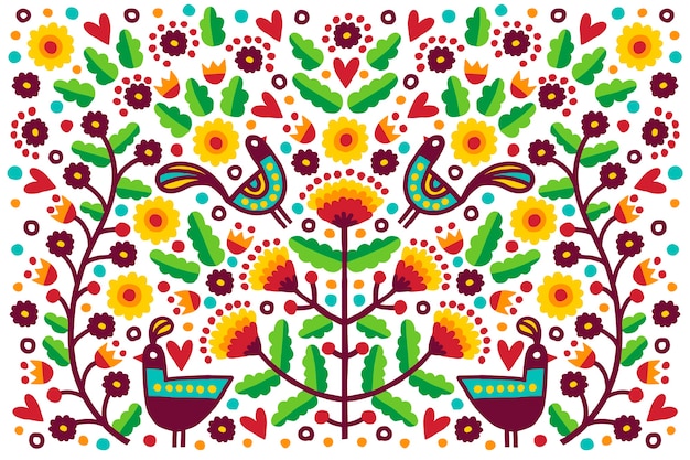 Vector gratuito fondo colorido plano mexicano