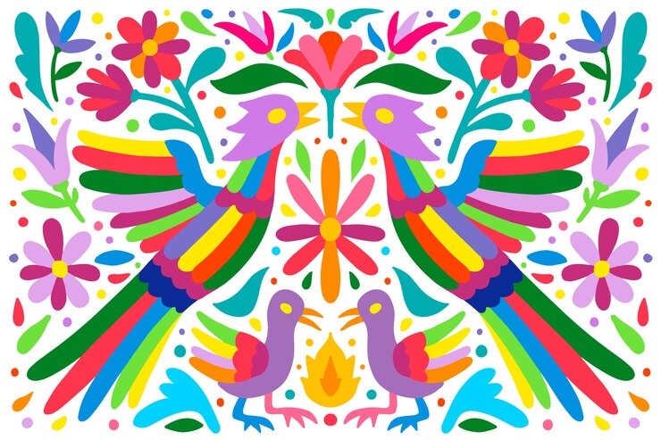 Vector gratuito fondo colorido plano mexicano