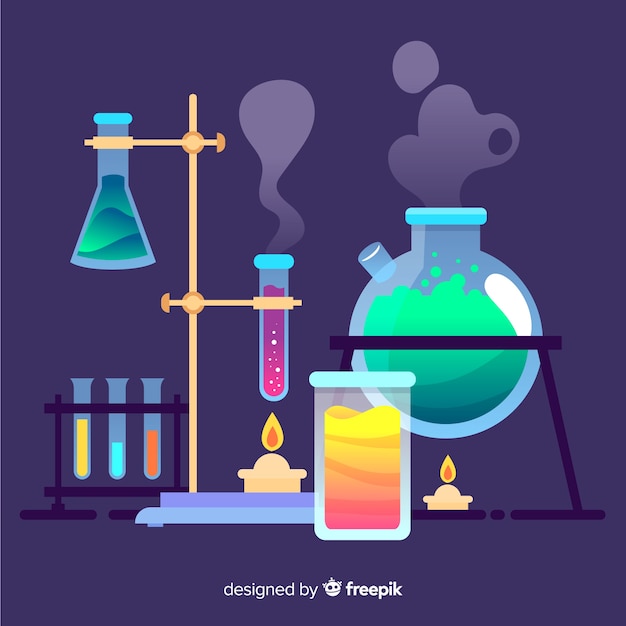 Vector gratuito fondo colorido plano química