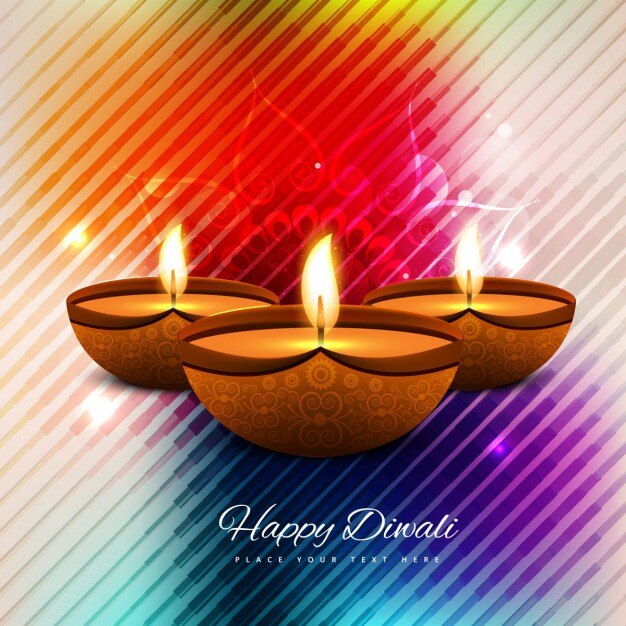 Fondo colorido de rayas de feliz diwali