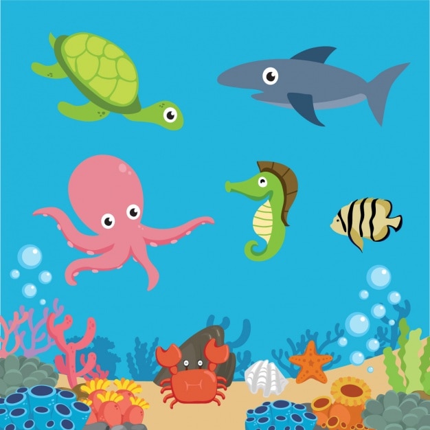Fondo colorido del sealife