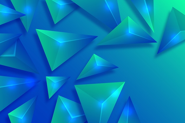 Fondo colorido con triángulos en 3D