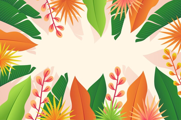 Vector gratuito fondo colorido verano con vegetación