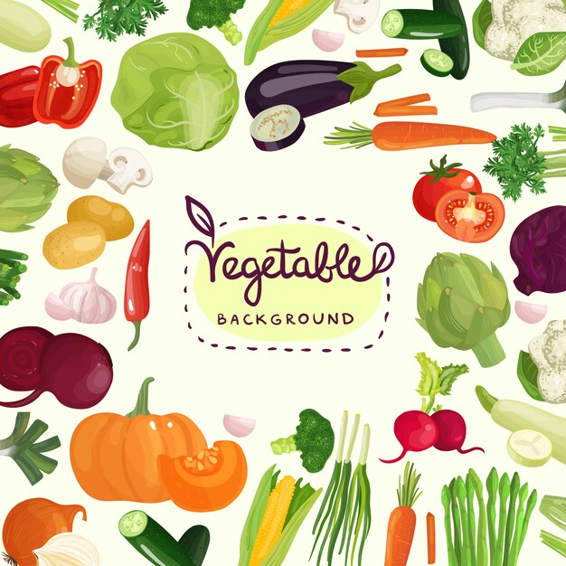 Fondo colorido de verduras