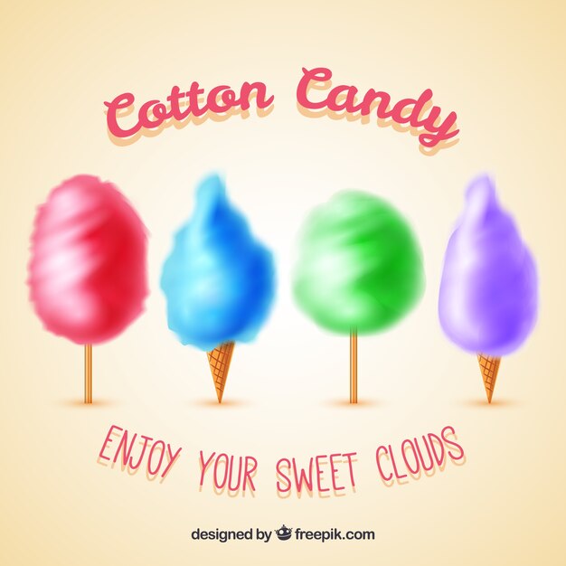 El fondo de los coloridos algodones de caramelo