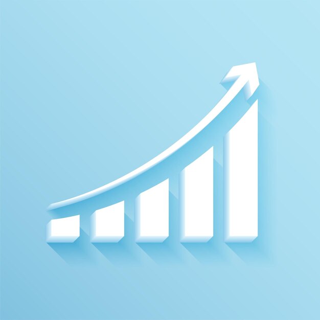 Fondo de comercio de acciones financieras con diagrama de gráfico de crecimiento