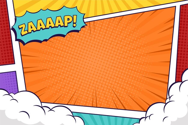 Fondo de cómic colorido marco