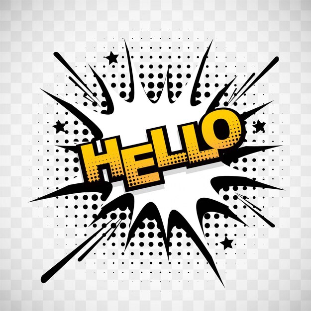 Fondo de cómic con la palabra "hello"
