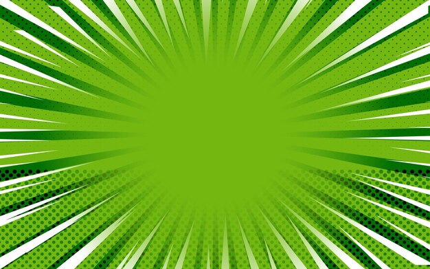 Fondo cómico verde Ilustración de vector retro