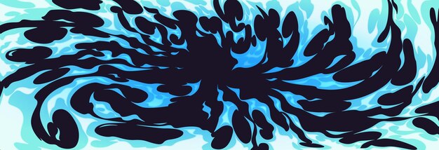 Fondo de comics de agua de dibujos animados de efecto de fuego azul
