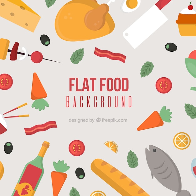 Fondo de comida con alimentos diferentes