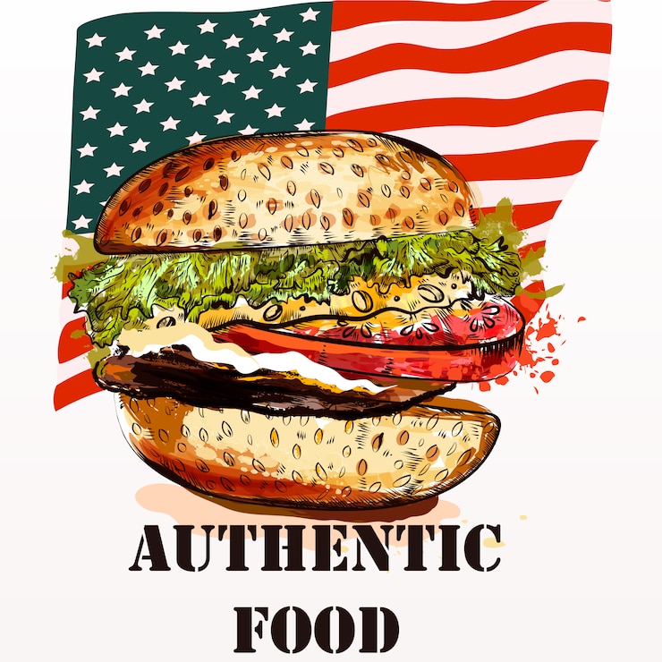 Vector gratuito fondo con comida americana