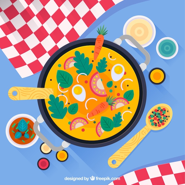 El fondo de la comida deliciosa