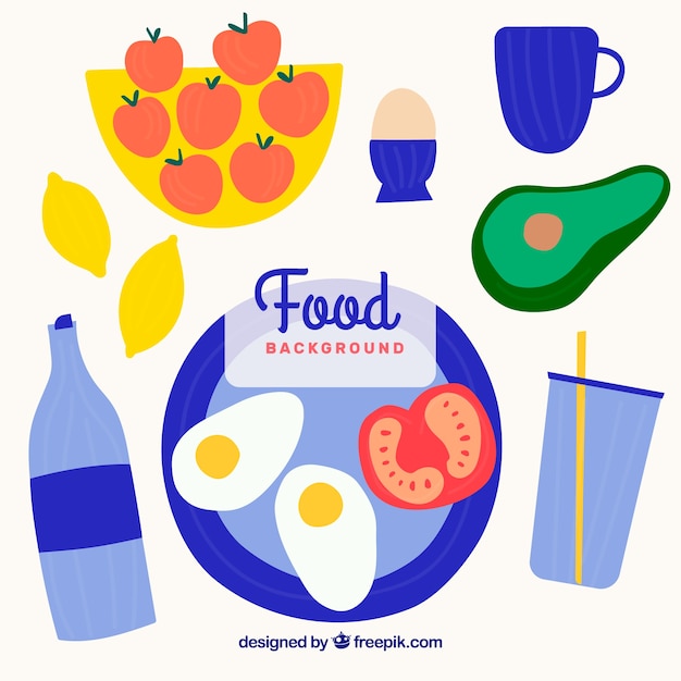 Fondo de comida con desayuno