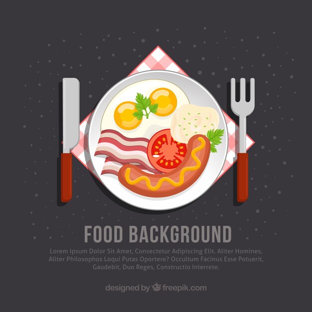 Fondo de comida con desayuno