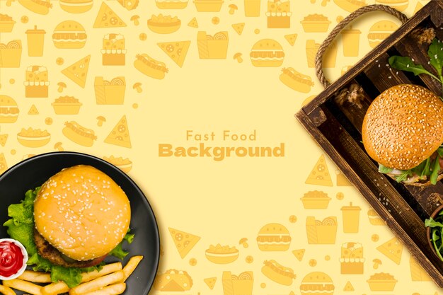 Fondo de comida dibujada a mano