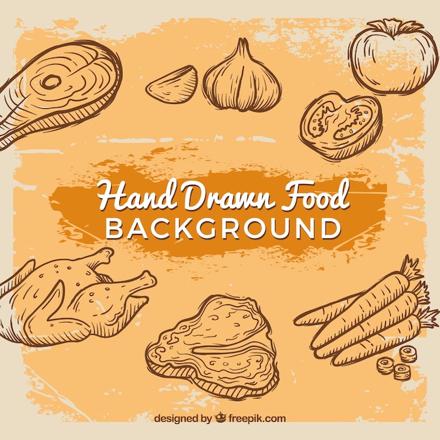 Fondo de comida dibujado a mano