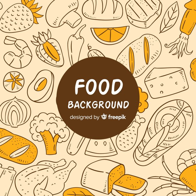 Fondo comida dibujado a mano