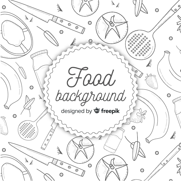 Fondo de comida dibujado a mano