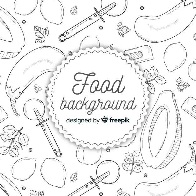 Fondo de comida dibujado a mano